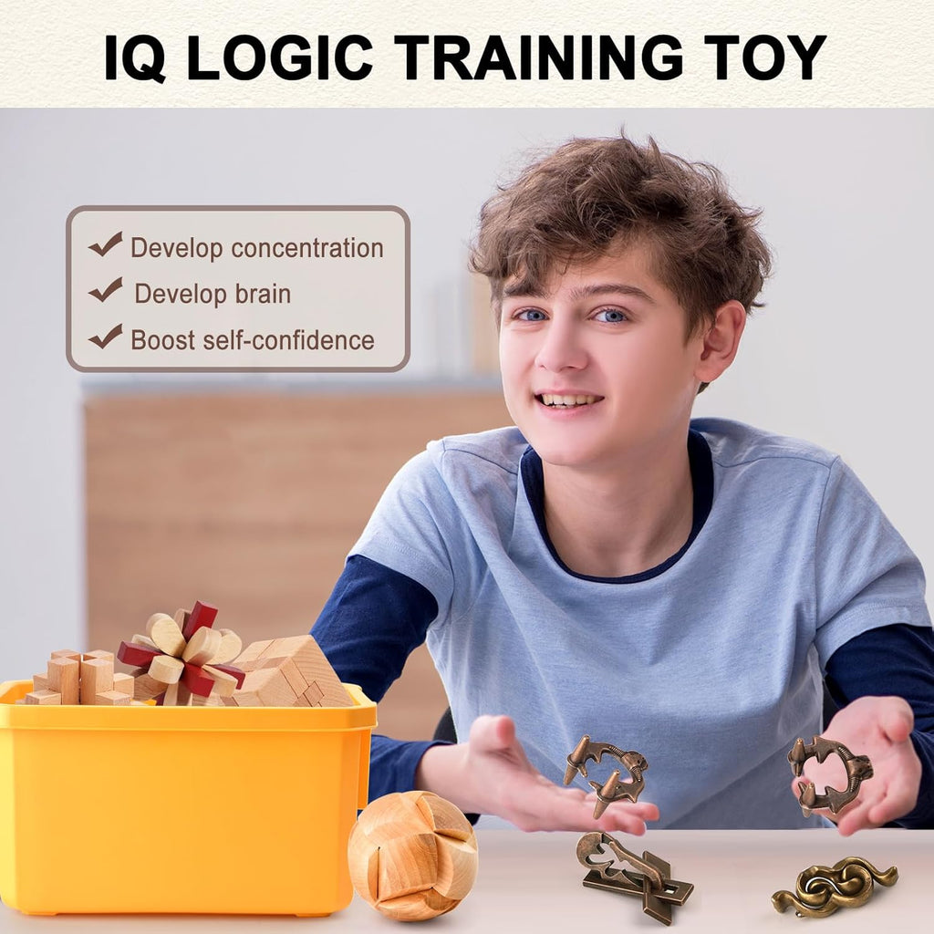 IQ Jigsaw Logic Puzzle for Adults & Teens — Classic Brain Teaser Mind Game | Challenging IQ Disentanglement Puzzle | Puzzle Gift for Family, Stress Relief, Travel & Game Night