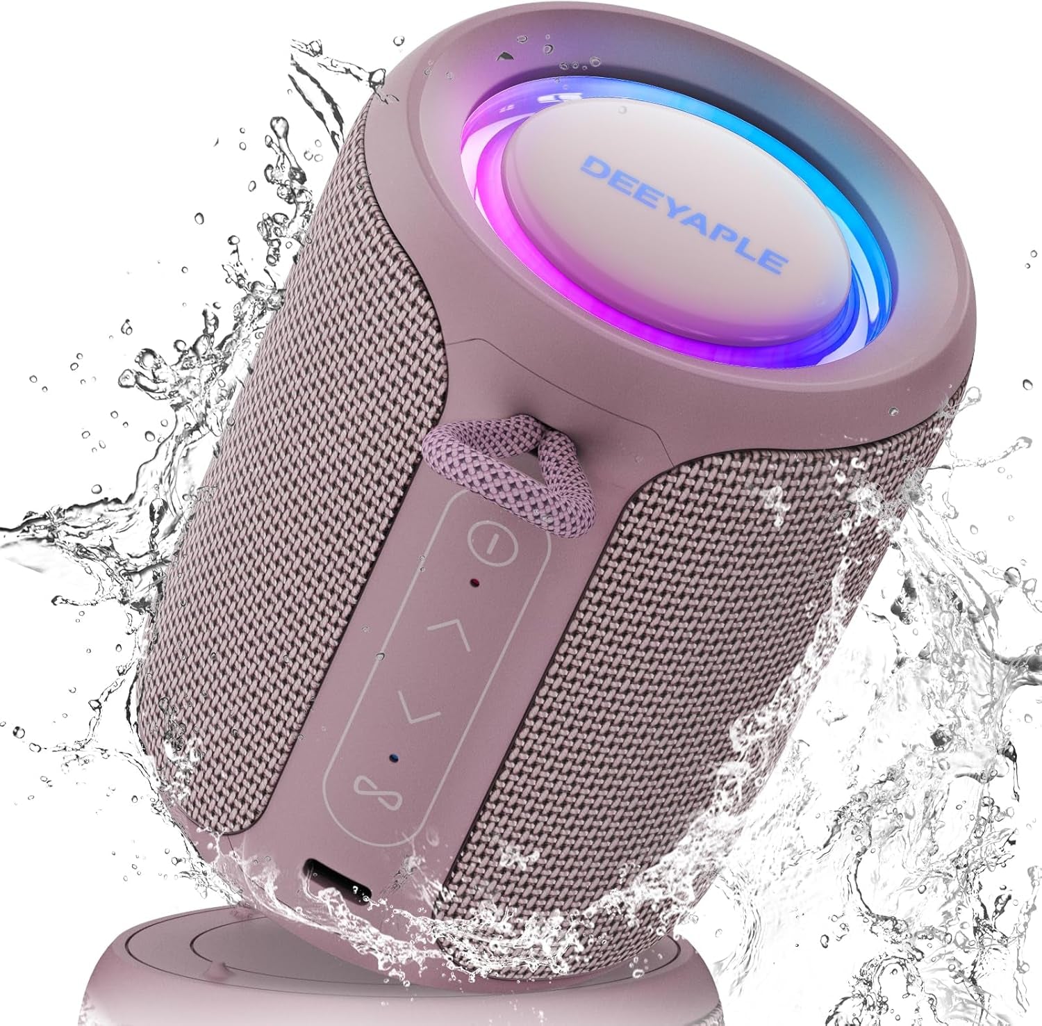 Portable Bluetooth Speaker – 15W Waterproof & Dustproof Wireless Speaker with TWS Stereo, LED Lights & Long Battery Life