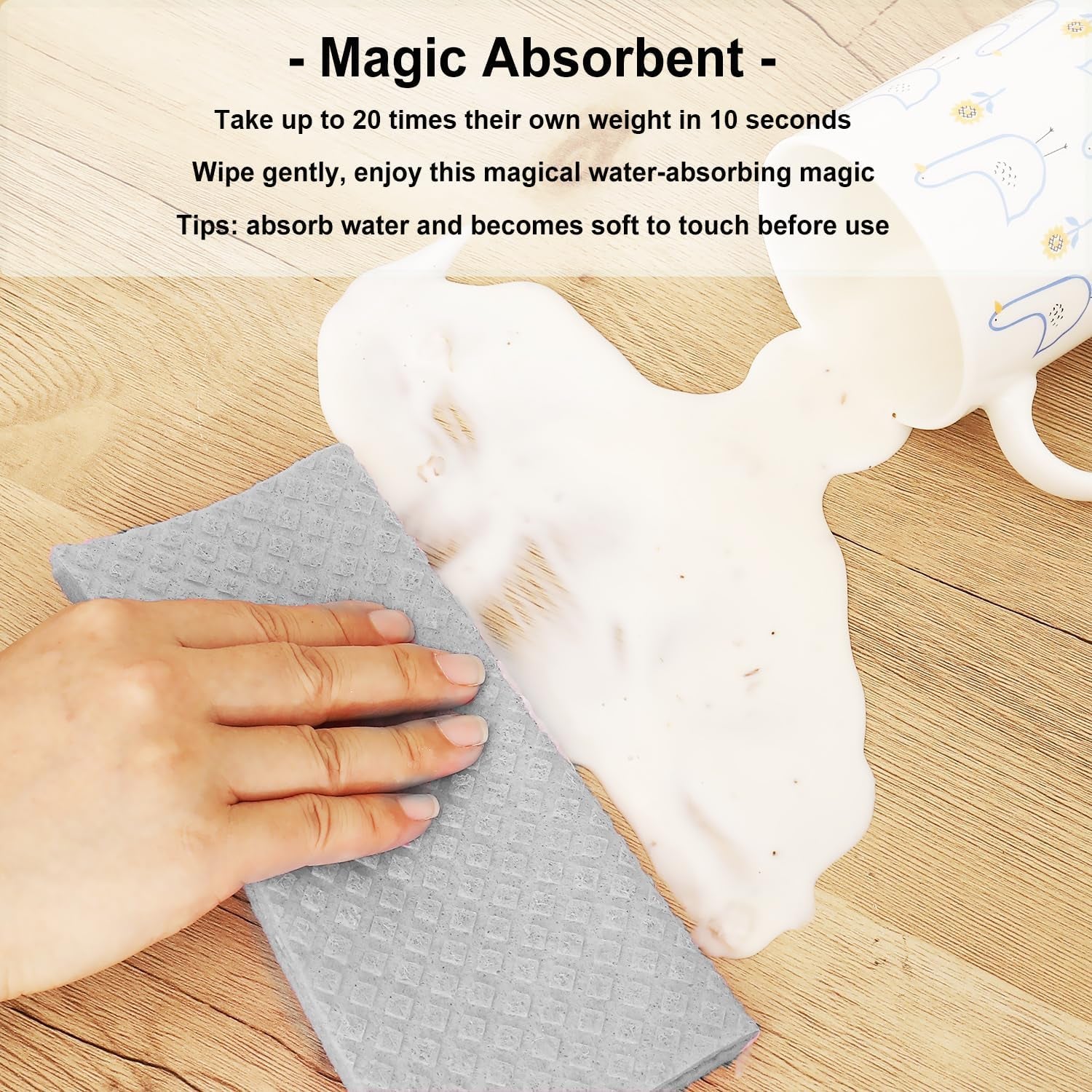 Reusable Swedish Dishcloths – Ultra Absorbent Eco-Friendly Kitchen Cleaning Cloths (Compostable, Washable, Odor-Resistant)