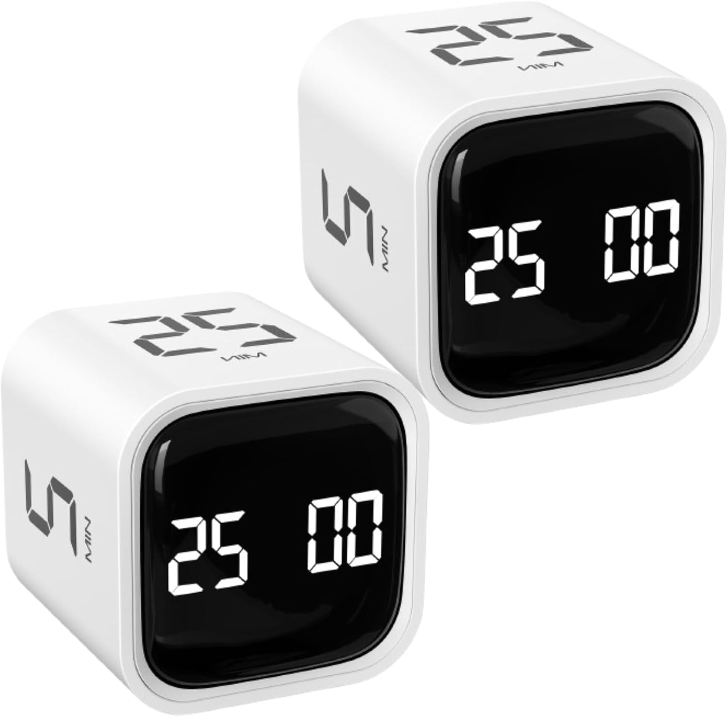Rotating Pomodoro Timer | Gravity Flip Productivity Cube with Preset Timers (5, 10, 25, 50 Min), Vibration & Volume Modes — Focus Timer for Work, Study, ADHD & Time Management