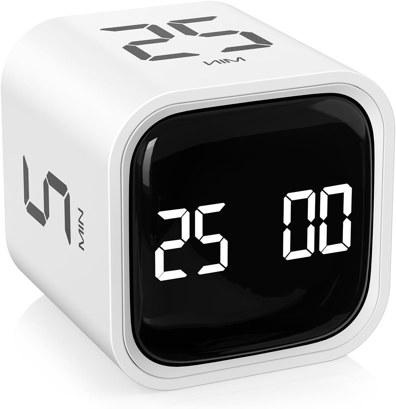 Rotating Pomodoro Timer | Gravity Flip Productivity Cube with Preset Timers (5, 10, 25, 50 Min), Vibration & Volume Modes — Focus Timer for Work, Study, ADHD & Time Management