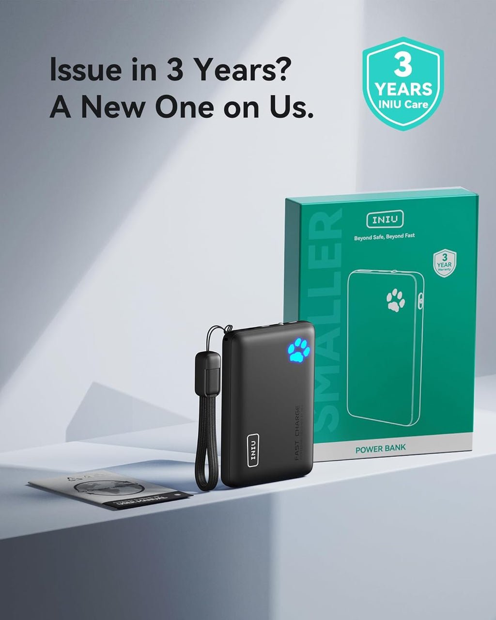 Portable Charger, Ultra Slim 45W Fast Charging with Attached USB C Cable, Flight-Safe 10000Mah PD Power Bank Battery Pack, Travel Essential Phone Powerbank for Iphone 17 16 Samsung S25 Google Etc