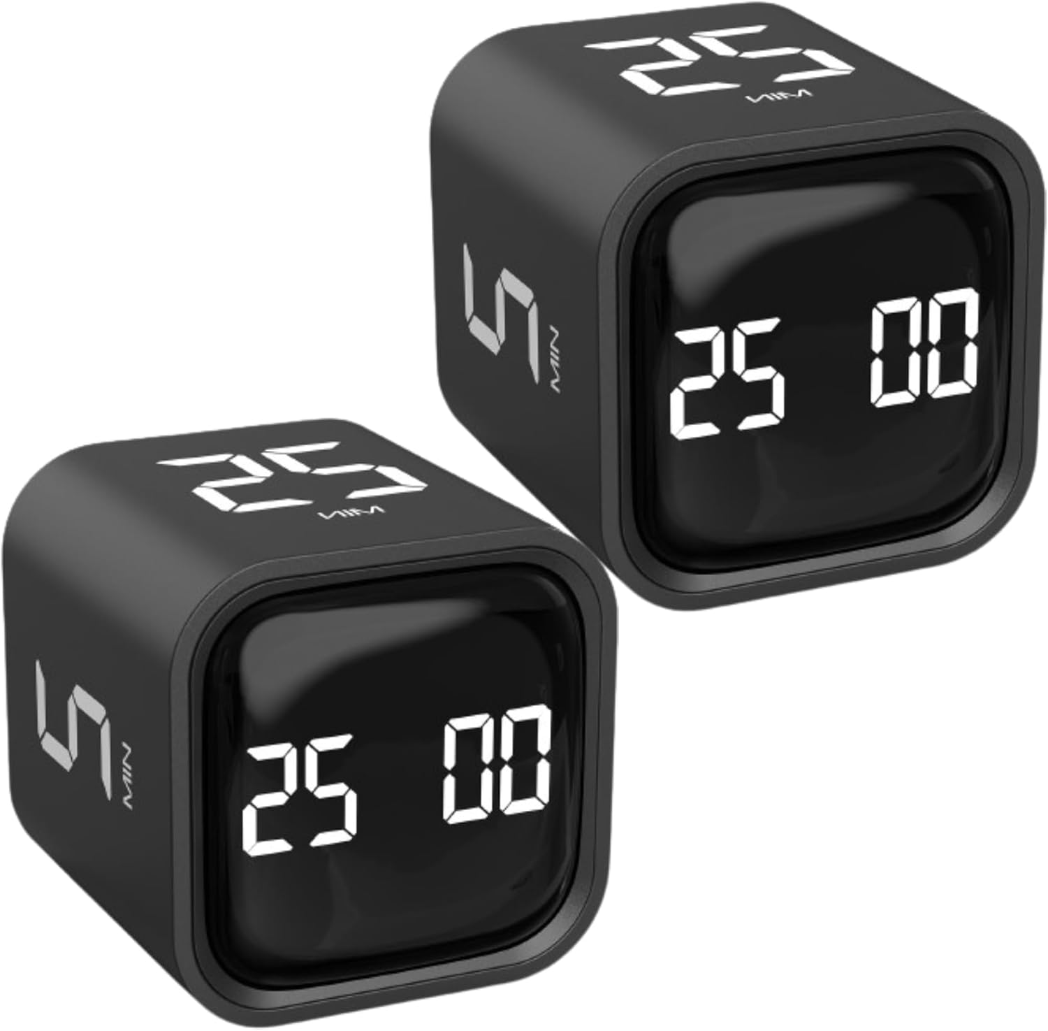 Rotating Pomodoro Timer | Gravity Flip Productivity Cube with Preset Timers (5, 10, 25, 50 Min), Vibration & Volume Modes — Focus Timer for Work, Study, ADHD & Time Management