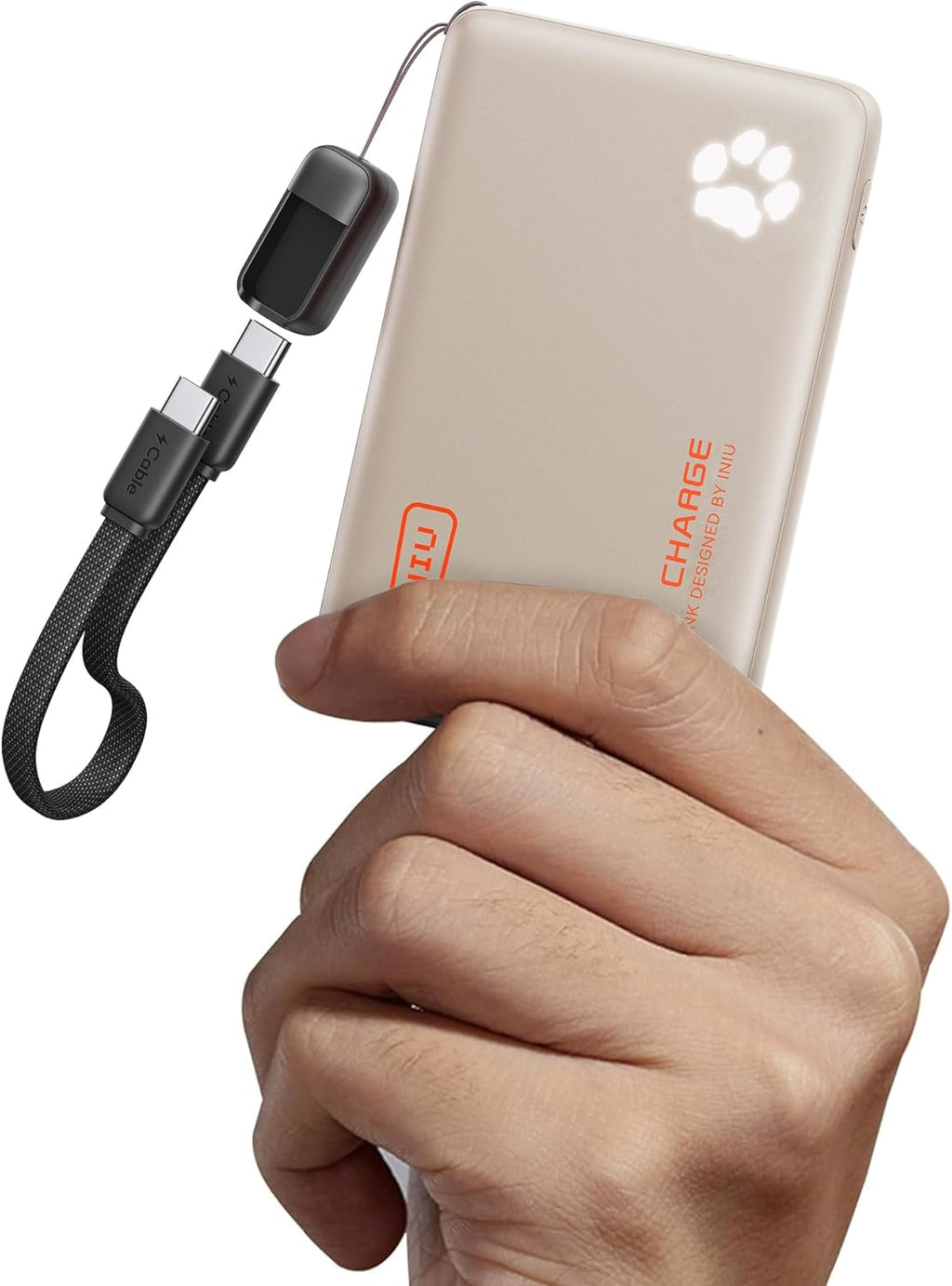 Portable Charger, Ultra Slim 45W Fast Charging with Attached USB C Cable, Flight-Safe 10000Mah PD Power Bank Battery Pack, Travel Essential Phone Powerbank for Iphone 17 16 Samsung S25 Google Etc