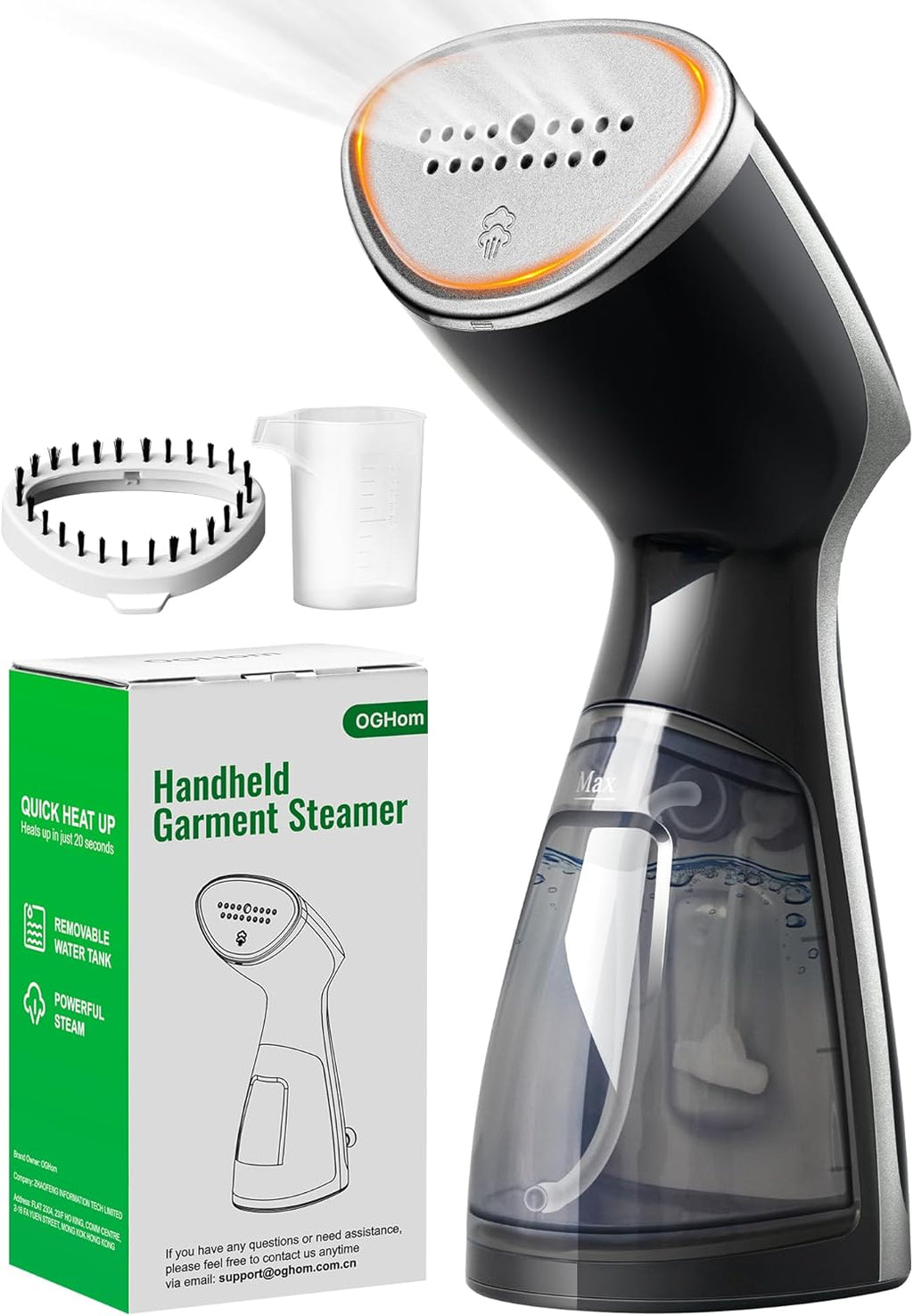 Portable Handheld Clothes Steamer – OGHom 1000W Powerful Fabric Steamer for Wrinkle Removal, Quick Heat-Up, Travel & Home Use