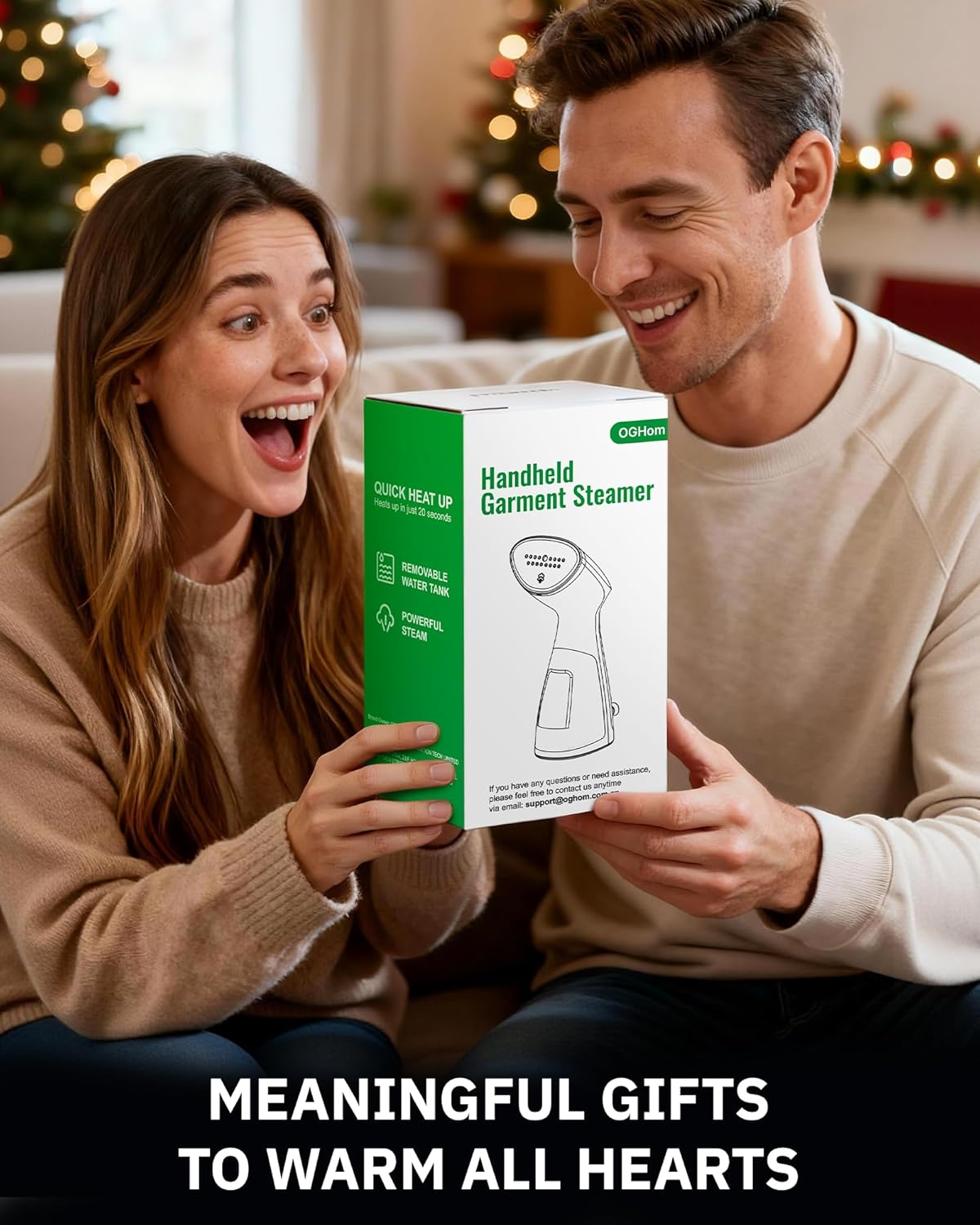 Portable Handheld Clothes Steamer – OGHom 1000W Powerful Fabric Steamer for Wrinkle Removal, Quick Heat-Up, Travel & Home Use