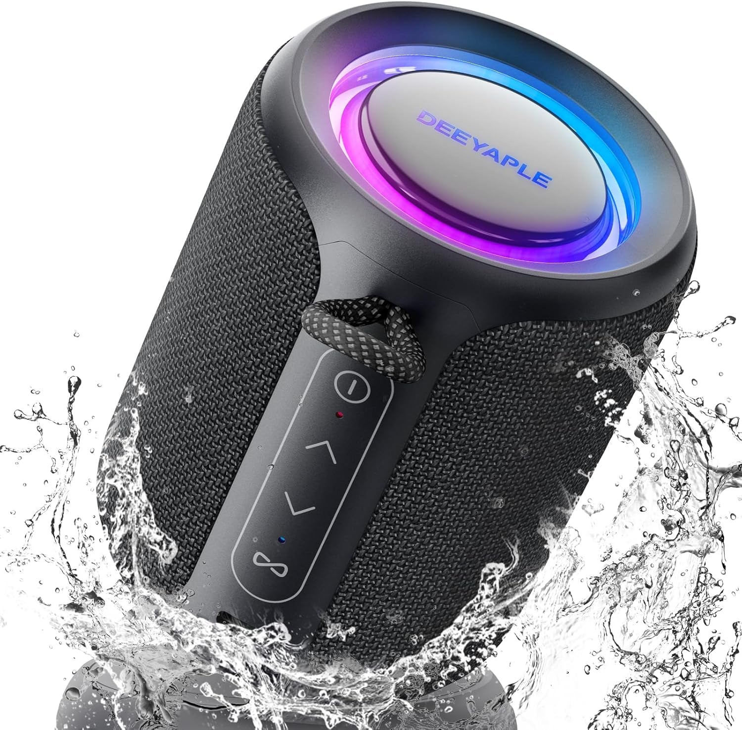 Portable Bluetooth Speaker – 15W Waterproof & Dustproof Wireless Speaker with TWS Stereo, LED Lights & Long Battery Life