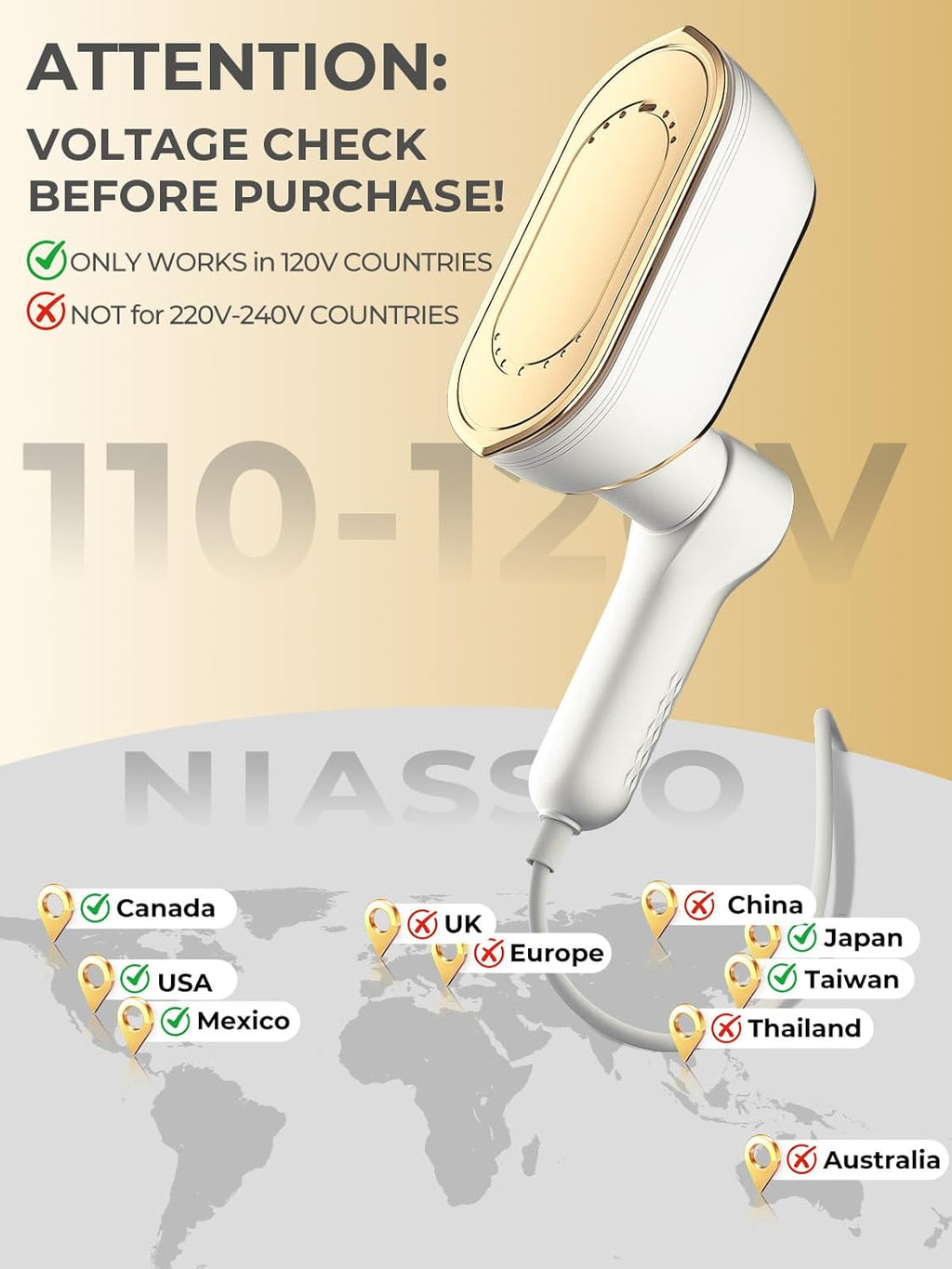 Portable Handheld Garment Steamer – Fast Wrinkle Removal for Travel & Home