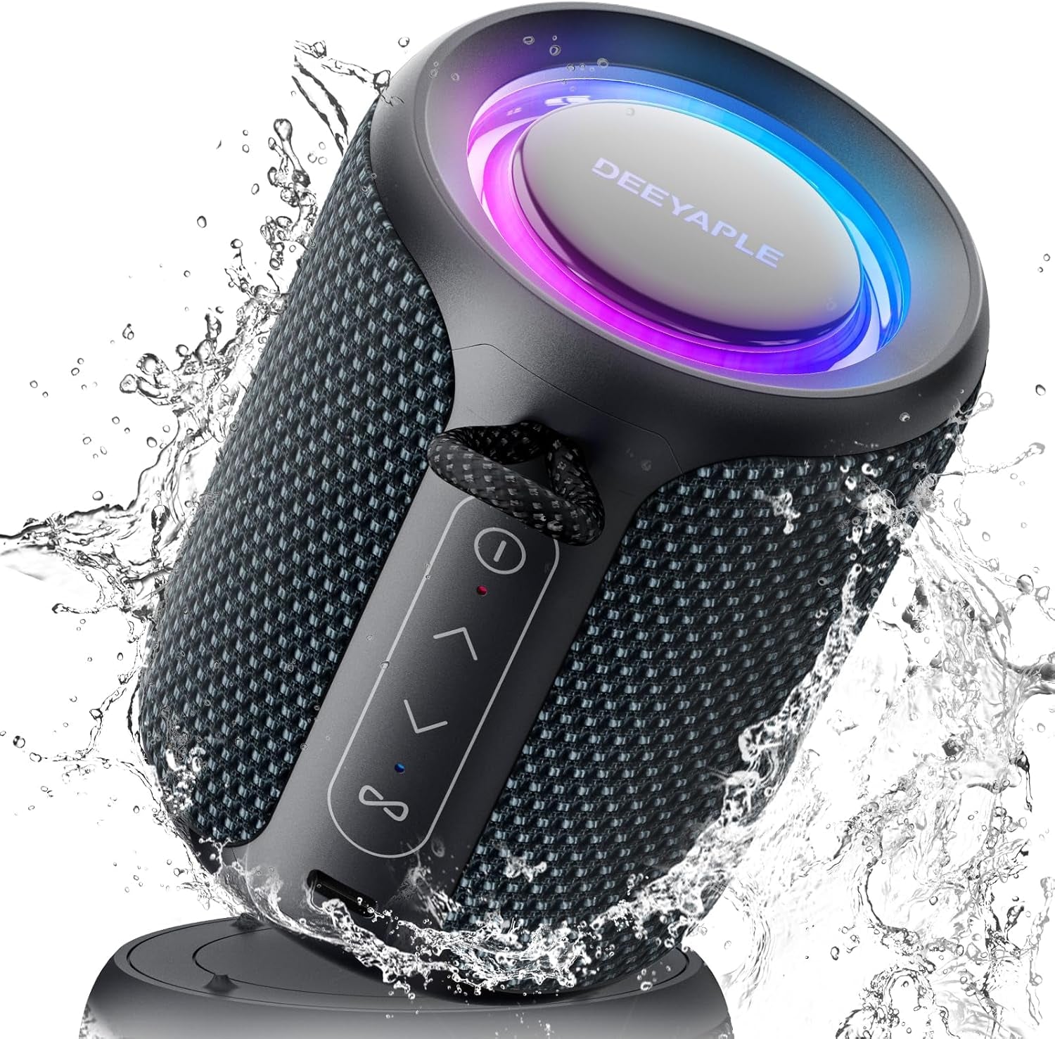 Portable Bluetooth Speaker – 15W Waterproof & Dustproof Wireless Speaker with TWS Stereo, LED Lights & Long Battery Life