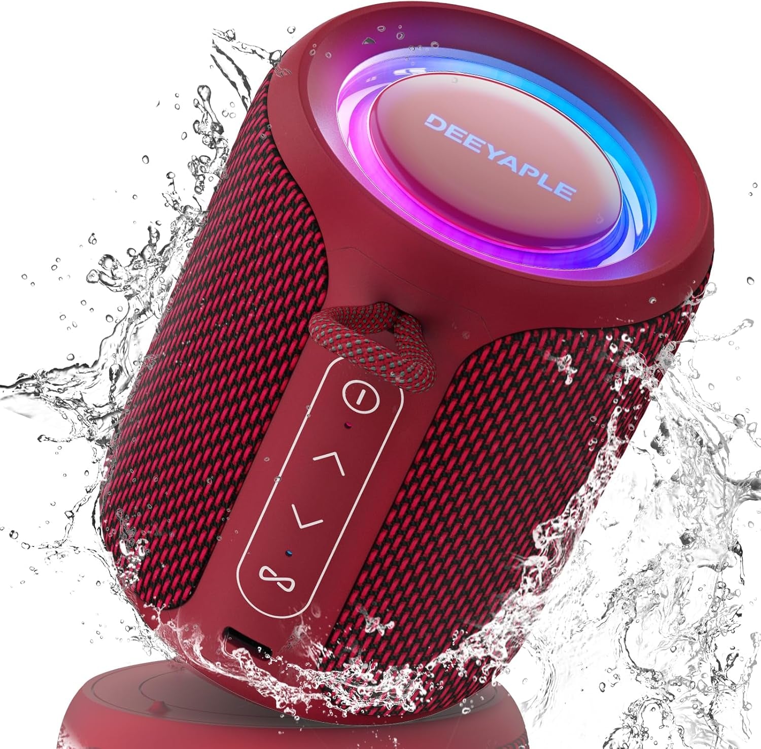 Portable Bluetooth Speaker – 15W Waterproof & Dustproof Wireless Speaker with TWS Stereo, LED Lights & Long Battery Life