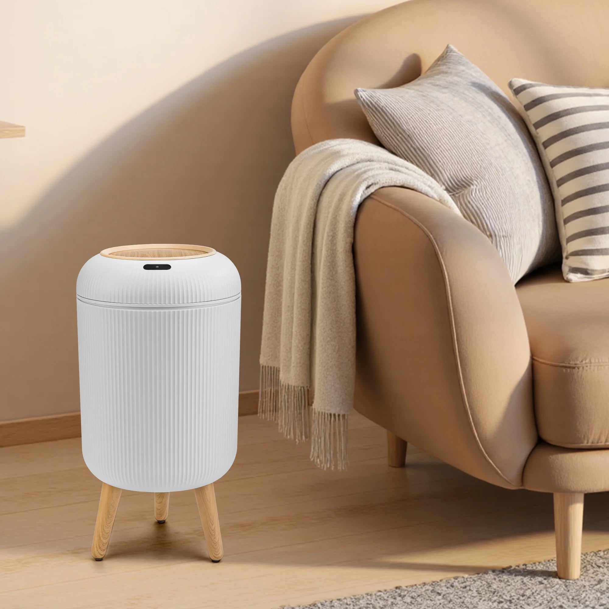 2-Pack Touchless Motion Sensor Trash Cans (12L + 10L) – Automatic Smart Bathroom & Kitchen Garbage Bins with Lid - Smart Home Trash Can