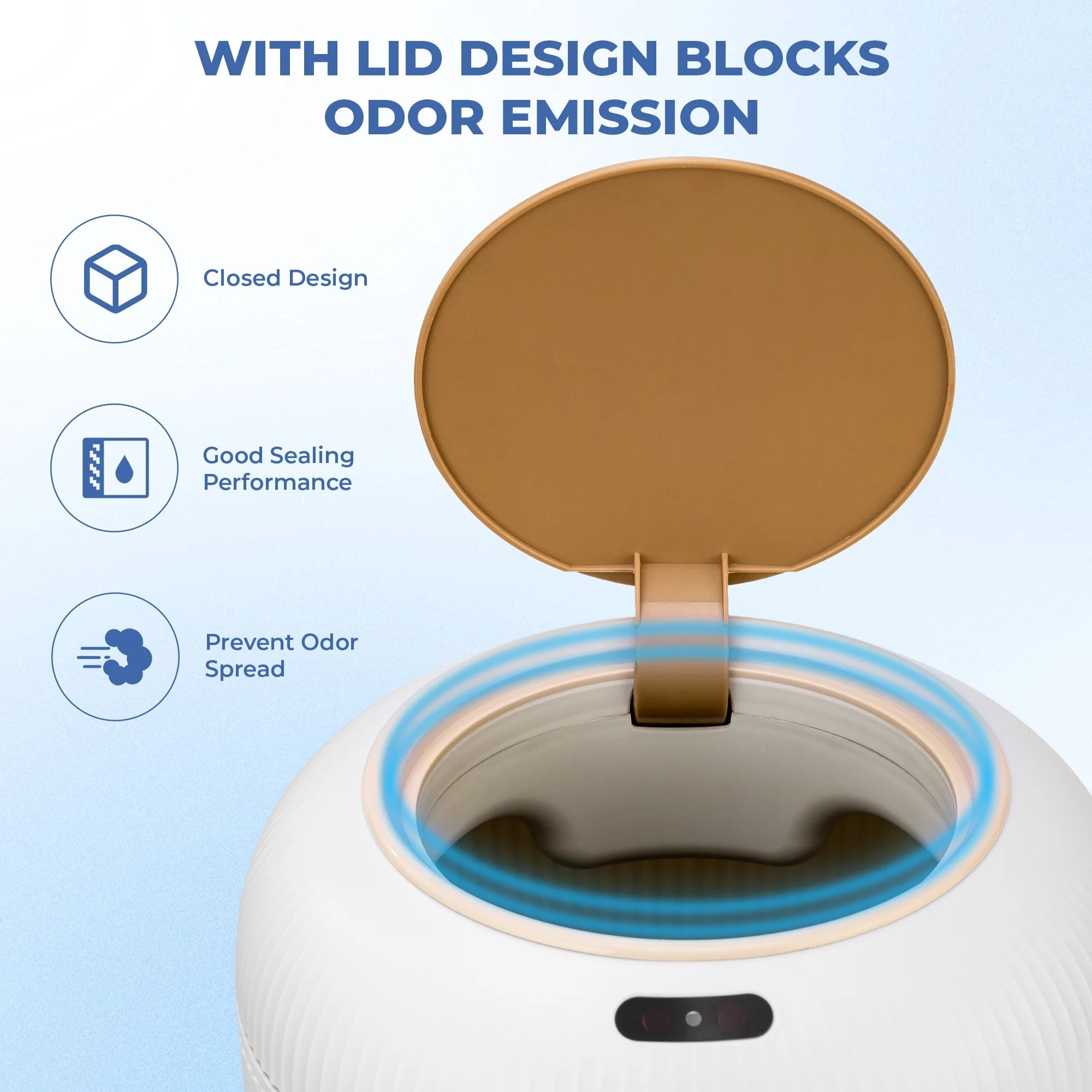 2-Pack Touchless Motion Sensor Trash Cans (12L + 10L) – Automatic Smart Bathroom & Kitchen Garbage Bins with Lid - Smart Home Trash Can