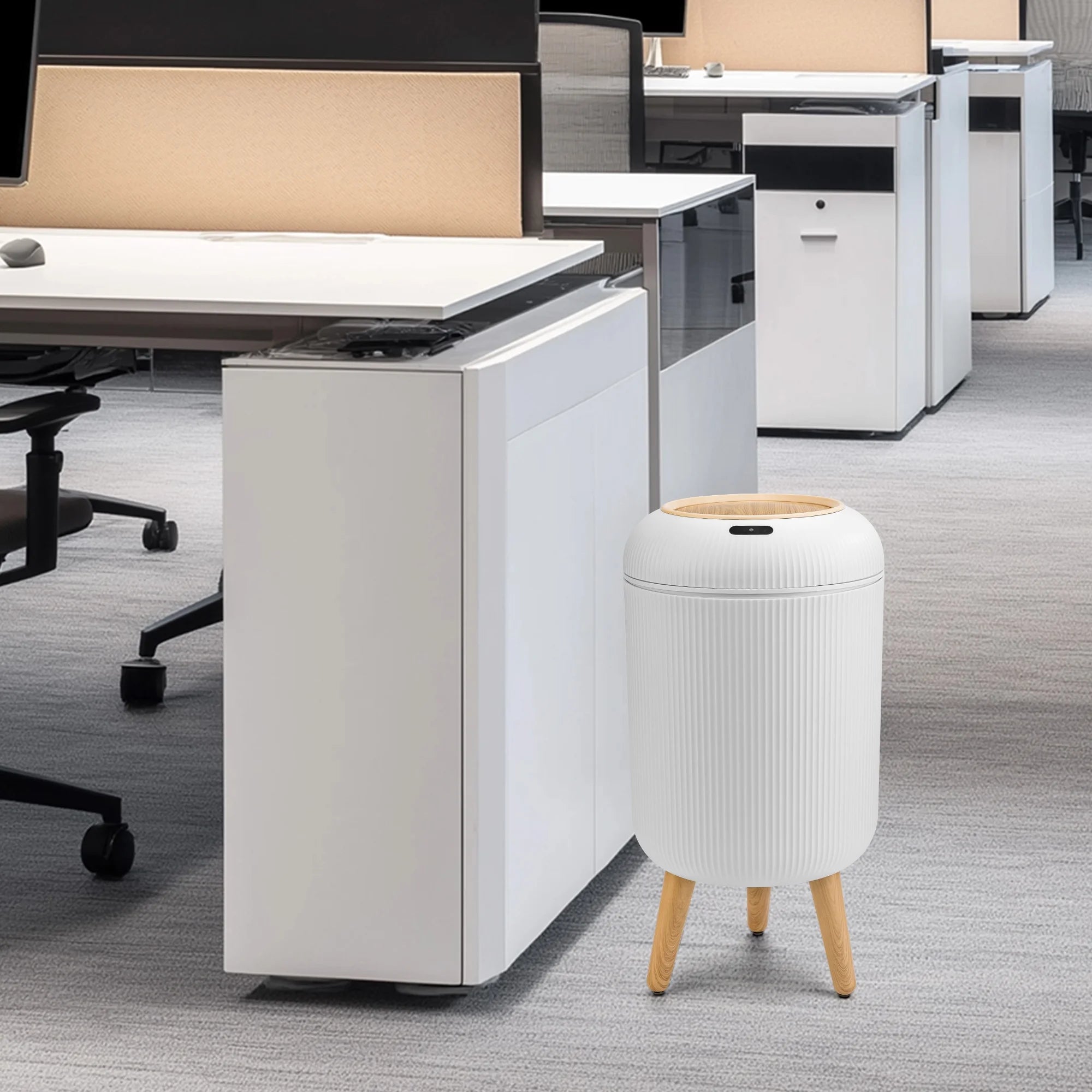 2-Pack Touchless Motion Sensor Trash Cans (12L + 10L) – Automatic Smart Bathroom & Kitchen Garbage Bins with Lid - Smart Home Trash Can